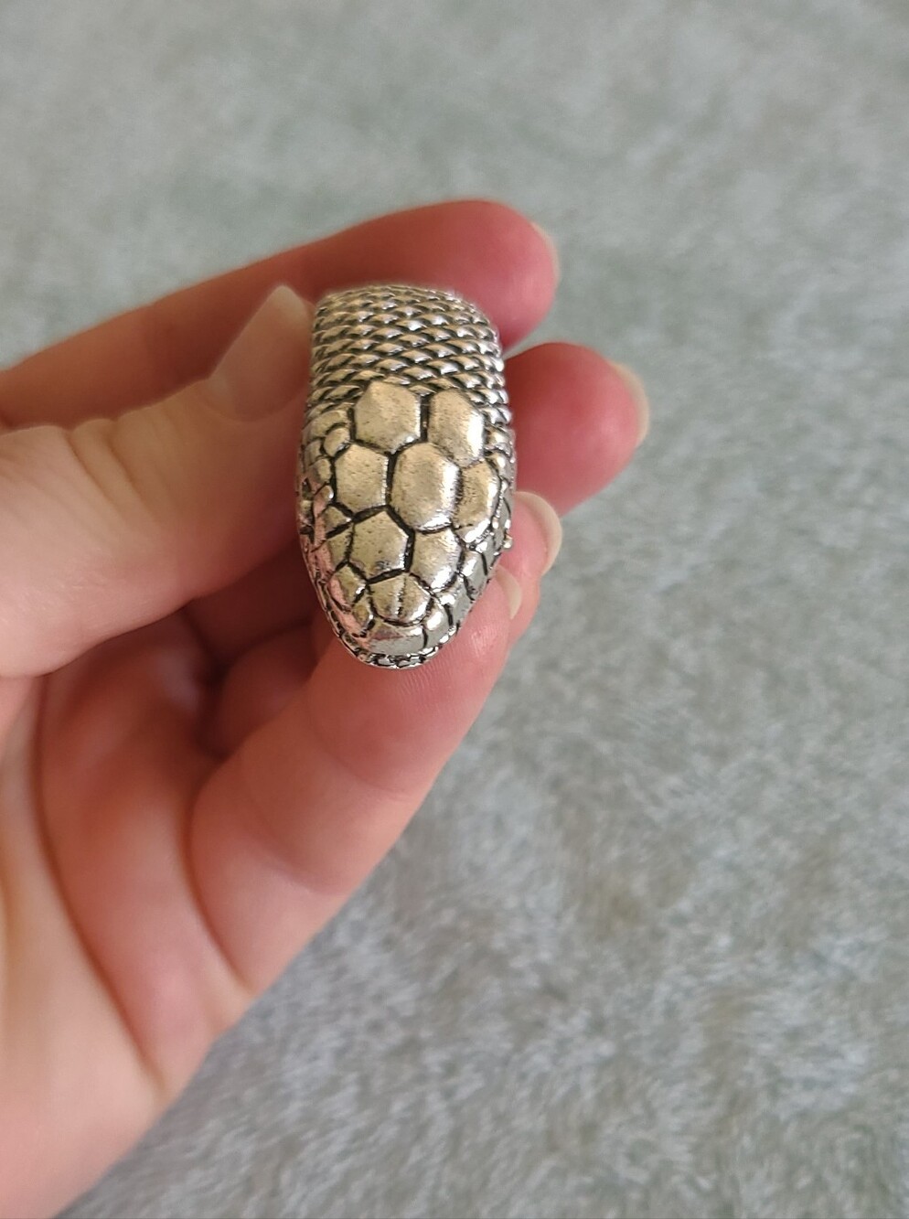 Silver Snake-Shaped Reptile Ring Accessory - Picture 3 of 11
